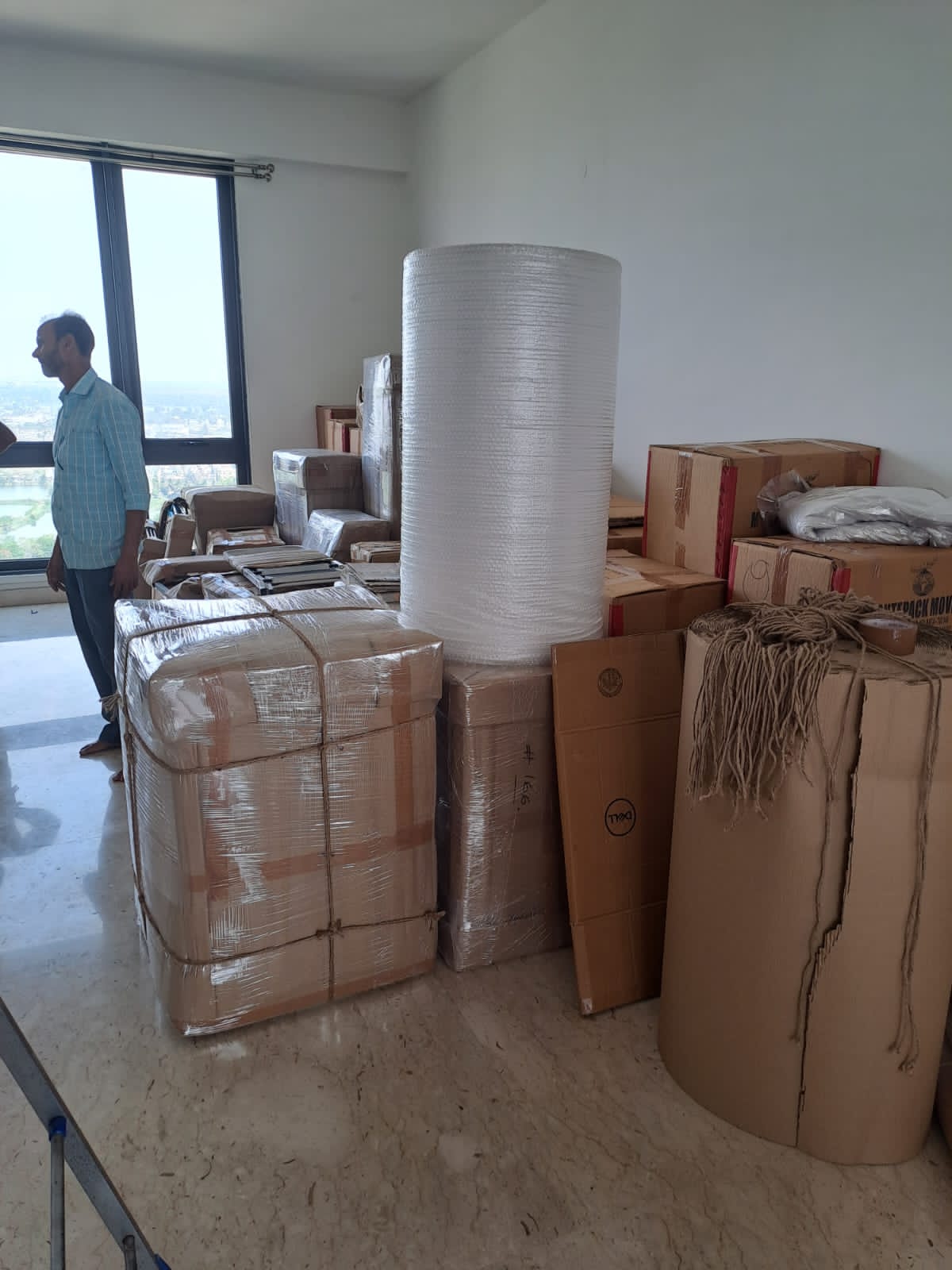 Corporate belongings packed and ready to move